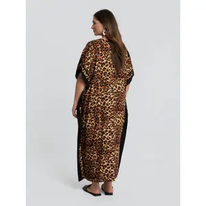 Animal Print Kaftan Dress for Women Mat Fashion image-2
