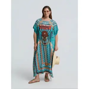 Ethnic Print Kaftan Dress for Women Mat Fashion image-1