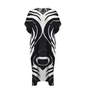 Abstract Print Kaftan Dress for Women Mat Fashion image-0