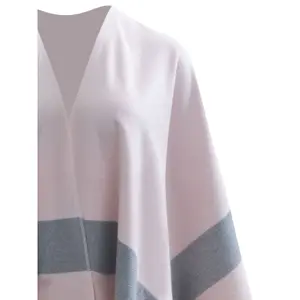 Women's Checked Fringed Poncho Mat Fashion image-1