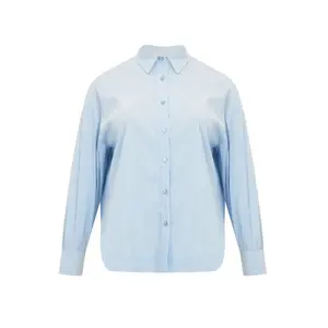Women's long-sleeved poplin shirt Mat Fashion image-0