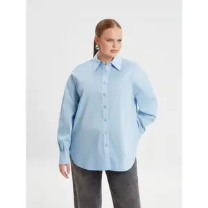 Women's long-sleeved poplin shirt Mat Fashion image-1