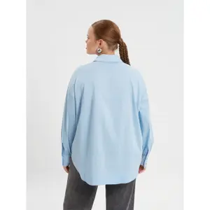 Women's long-sleeved poplin shirt Mat Fashion image-3