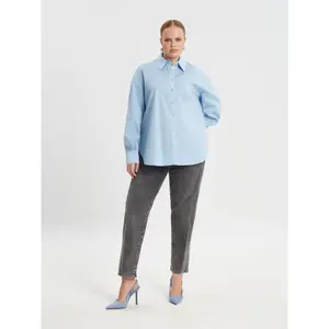 Women's long-sleeved poplin shirt Mat Fashion image-2
