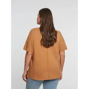 Sewing Detail T-shirt Women Mat Fashion image-3