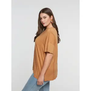 Sewing Detail T-shirt Women Mat Fashion image-4