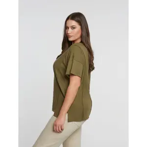 Sewing Detail T-shirt Women Mat Fashion image-4