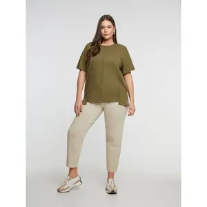 Sewing Detail T-shirt Women Mat Fashion image-2