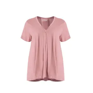 Women's V-neck T-shirt Mat Fashion image-0