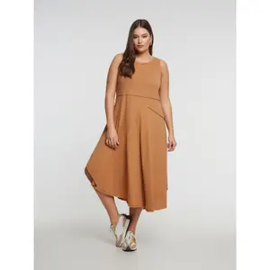 Women's Cotton Asymmetric Dress Mat Fashion image-1