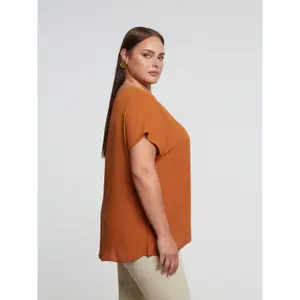 Draped V-Neck Top for Women Mat Fashion image-4