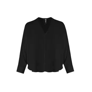 Women’s V-neck blouse Mat Fashion Flowing image-1