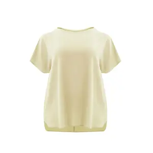 Women's Round Neck Crepe T-Shirt Mat Fashion image-0