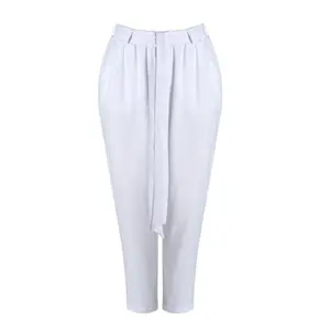 Crêpe Trousers with Drawstrings for Women Mat Fashion image-0