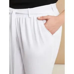 Crêpe Trousers with Drawstrings for Women Mat Fashion image-4