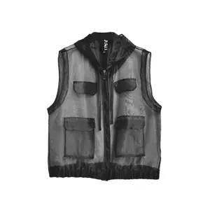 Women's hooded vest Mat Fashion Organza image-0