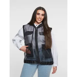 Women's hooded vest Mat Fashion Organza image-1