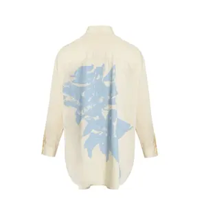 Oversized Floral Print Back Shirt Women Mat Fashion image-3