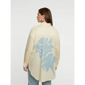Oversized Floral Print Back Shirt Women Mat Fashion image-4