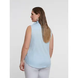 Sleeveless Blouse with Knot Detail Women Mat Fashion image-3