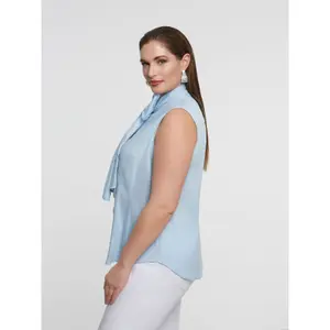 Sleeveless Blouse with Knot Detail Women Mat Fashion image-4