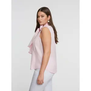 Sleeveless Blouse with Knot Detail Women Mat Fashion image-4