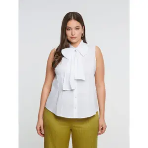 Sleeveless Blouse with Knot Detail Women Mat Fashion image-1