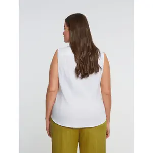 Sleeveless Blouse with Knot Detail Women Mat Fashion image-3