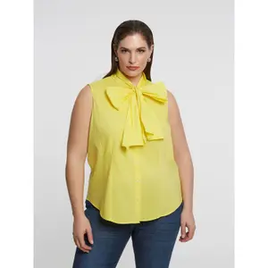 Sleeveless Blouse with Knot Detail Women Mat Fashion image-1