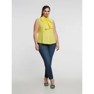 Sleeveless Blouse with Knot Detail Women Mat Fashion image-2