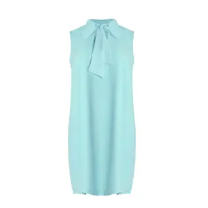 Sleeveless Tie Neck Dress Women Mat Fashion image-0