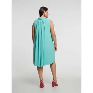 Sleeveless Tie Neck Dress Women Mat Fashion image-3