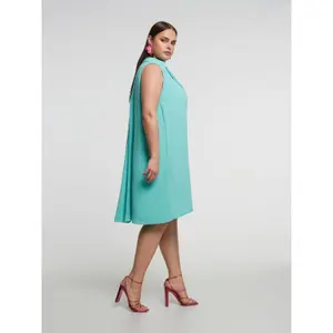 Sleeveless Tie Neck Dress Women Mat Fashion image-4