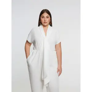 Wrap Bodysuit with Tie for Women Mat Fashion image-4