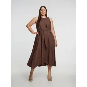 Robe sans manches ceinturée mulher Mat Fashion image-1