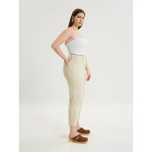 7/8 Cotton Jeans for Women Mat Fashion image-4