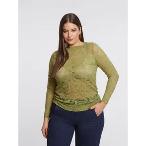 Lace long sleeve blouse for women Mat Fashion image-1