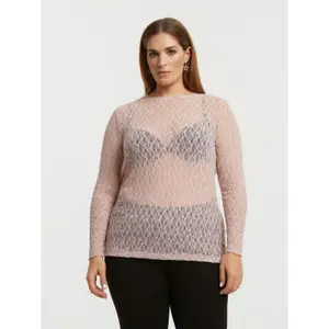 Lace long sleeve blouse for women Mat Fashion image-1