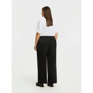 Pantalón amplio de talle alto de satén mujer Mat Fashion image-2