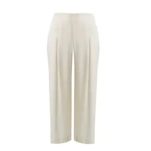 Pantalón amplio de talle alto de satén mujer Mat Fashion
