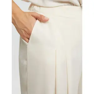 Pantalón amplio de talle alto de satén mujer Mat Fashion image-4