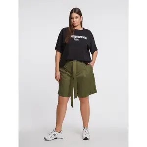 Women's Tie Waist Bermuda Shorts Mat Fashion image-1