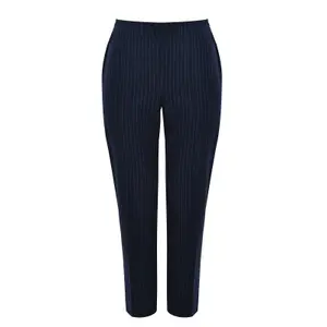 Women's Pinstripe Slim Fit Trousers Mat Fashion image-0