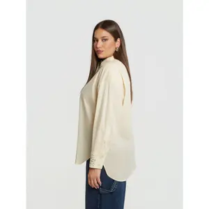 Embroidered Long Sleeve Shirt for Women Mat Fashion image-4