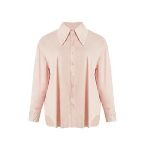 Embroidered Long Sleeve Shirt for Women Mat Fashion image-0