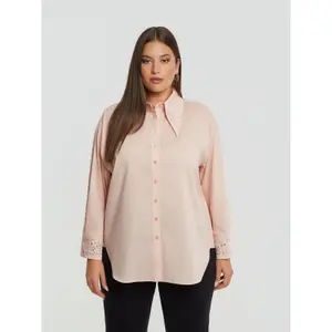 Embroidered Long Sleeve Shirt for Women Mat Fashion image-1