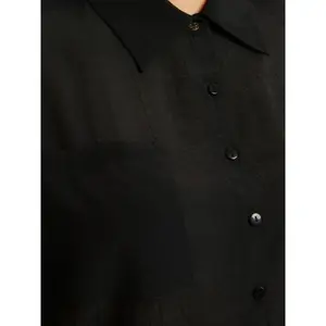 Women's Pocketed Panel Shirt with Front Tie Mat Fashion image-4