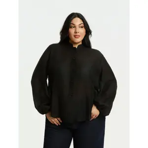 Women's Mandarin Collar Shirt Mat Fashion image-2