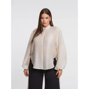 Women's Mandarin Collar Shirt Mat Fashion image-1
