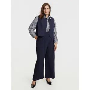 Women's Fine Striped Suit Gilet Mat Fashion image-2